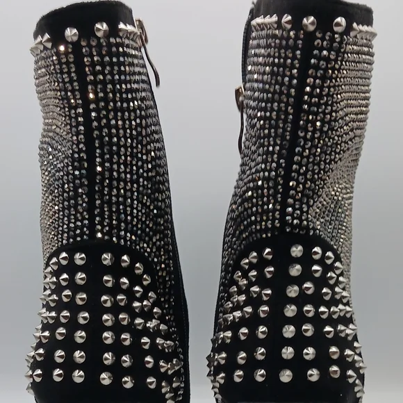 MSRP $258 Rhinestone Black Stiletto Boots - Picture 3 of 4